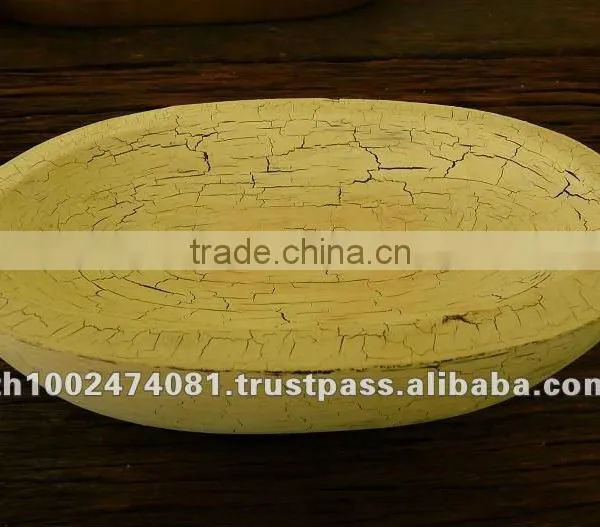 Imitation Antique Wooden Yellow Tray