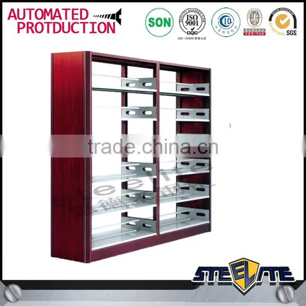 Steel Wooden School Library Bookshelf Metal Book Shelf Display Book Rack Wrought Iron Bookshelves for Sale photo-6
