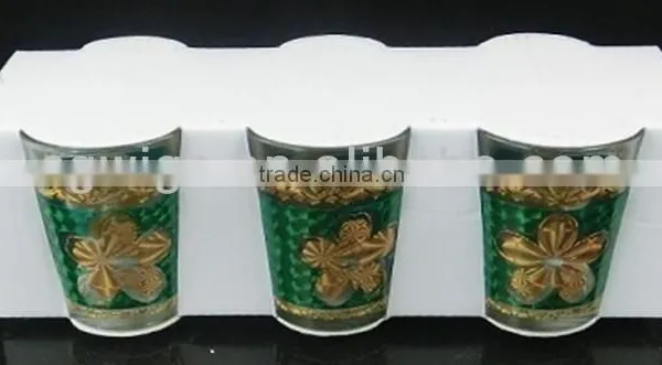 GH202 6pcs Glass Drinking Set With Bronzing Deco photo-2