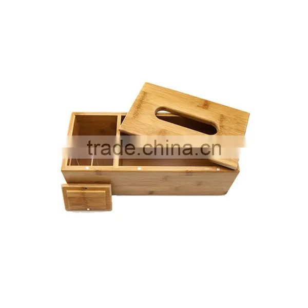 Aonong 100% Bamboo Tissue Box/Napkin Box /Paper Holder Tidy Stationery Multifunction Desk Organiser photo-5