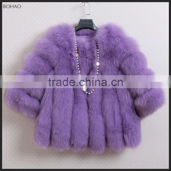 2015 New Stylish Imitation Mink Fur Nine Points Sleeve Coat photo-3