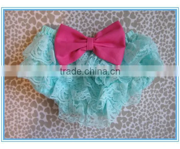 Hot Sale Kids Wear Dubai Baby Bloomers Ruffles Lace Infant Diaper Bloomer Wholesale photo-4