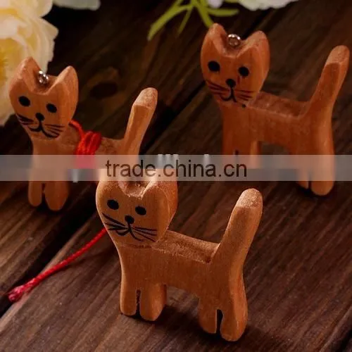 Wooden craft cat thread spool /sewing notions