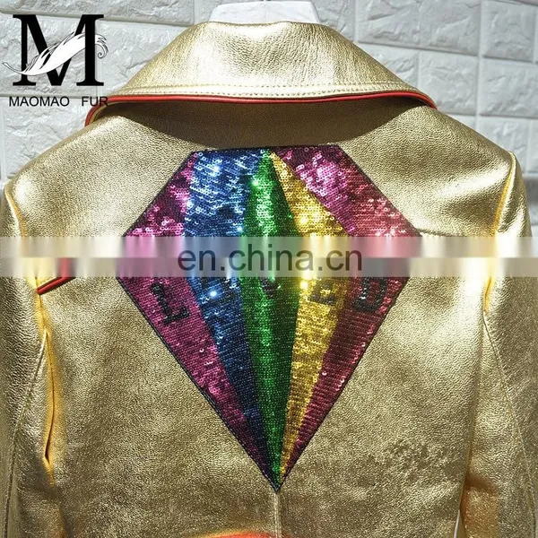 Womens Leather Coat Short Design Outerwear Jacket Motorcycle Formal Jacket photo-3
