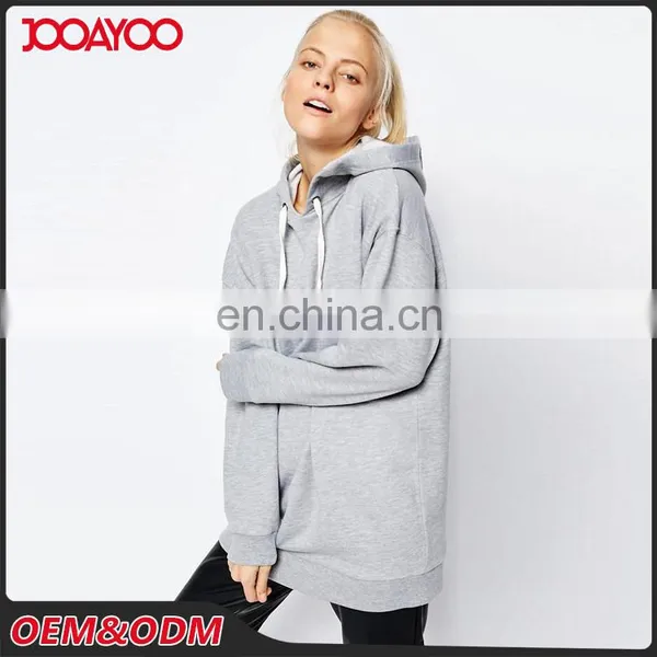 Custom Oversized Casual Sports Hoodie Women Heather Grey Blank Pullover Hoodie photo-2