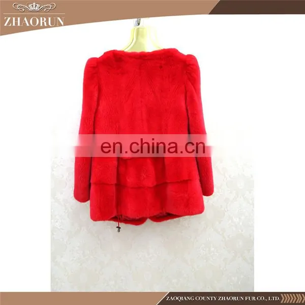 Best Quality Import Mink Fur Coat Jacket Red Mink Fur Coat Jacket Overcoat photo-2