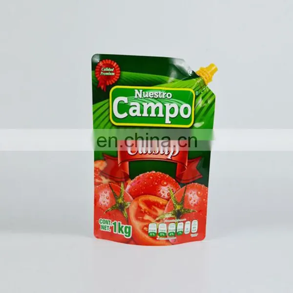 Wholesale Custom 1kg Tomato Sauce Pouch Plastic Spout Pouch / Plastic Drinking Packaging Bag photo-3