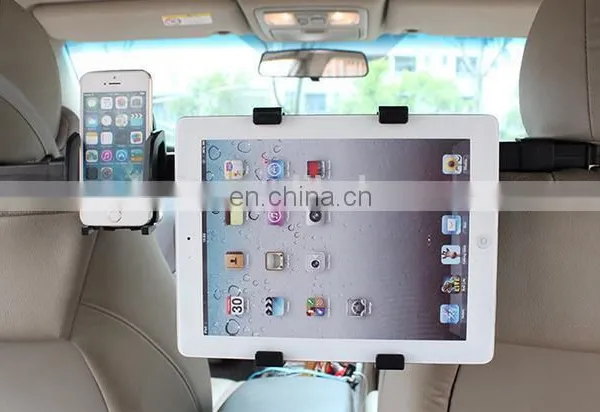 2 in 1 360 Degree Rotation Car Headrest Mount Holder for Tablet and Smartphone for IPad Fit All Under 10 Inch Screens photo-2