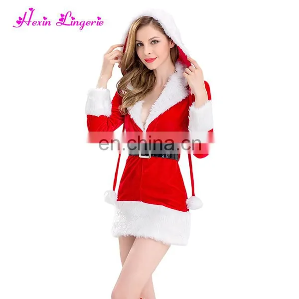 Prefect Quality Velvet Flirty Csplay Costume Sexy Christmas Santa Claus Dress photo-3