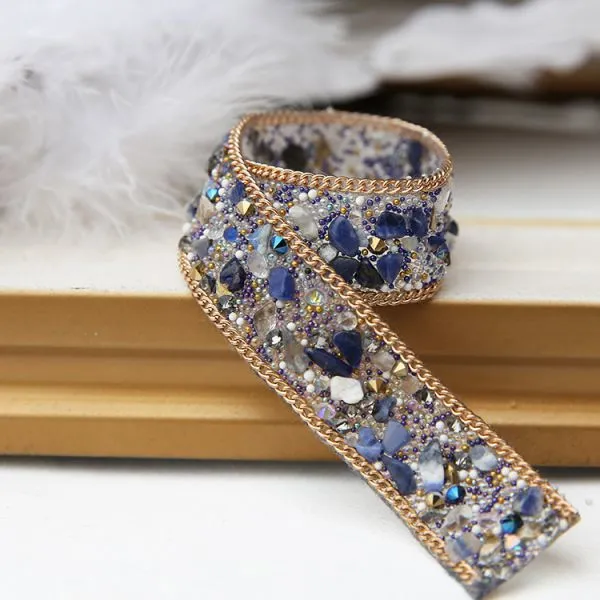 Fashion Design Jewelry Sticker Ribbon Iron on Tape Rhinestone Transfer photo-4