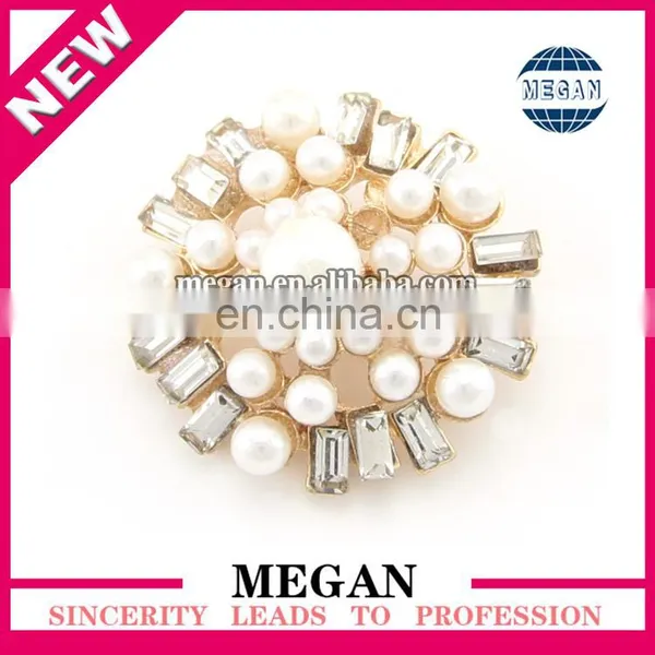 Round Pearl and Rhinestone Buttons photo-3