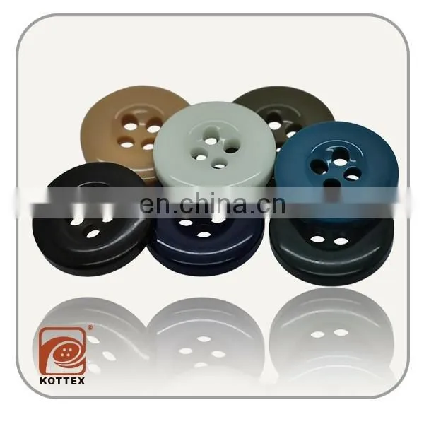 16L- 32L ECO-Friendly 4 Holes Colorful Soild Polyester Resin Button For Suit And Shirt