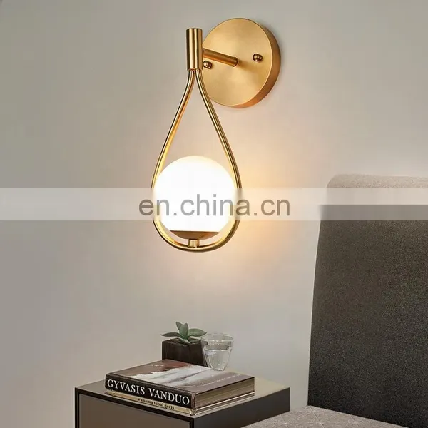 Modern Luxury Copper Wall Lamp Light Creative Glass Wall Scones photo-5