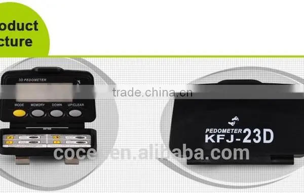 COCET High Quality of KFJ-23D 3D Sensor Pedometer With Clip ,digital Clock With 3 Dimension Step Counter photo-4