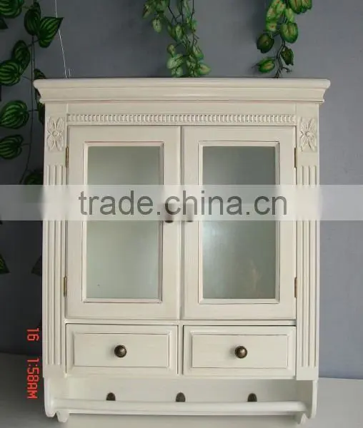 White Color Wooden Wall Cabinet/shelf / Wooden Living Room Furniture photo-2
