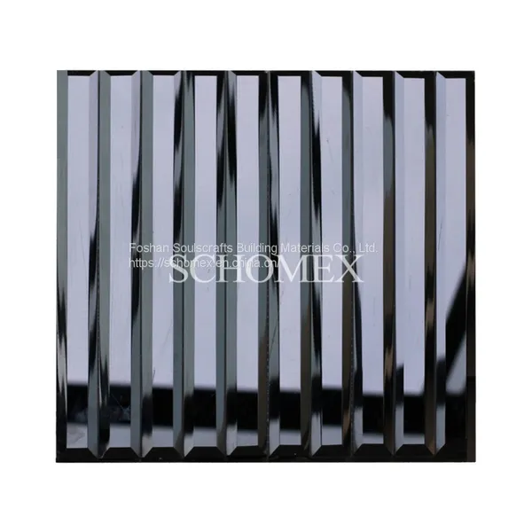 Schomex Wholesale Triangle Square Strip Mirror Glass Mosaic Tiles For Backsplash Bathroom Wall photo-5