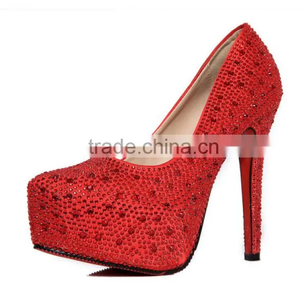 C71594A Women Wedding Shoes Ladies Wholesale High Heel Elegant Evening Shoes photo-3