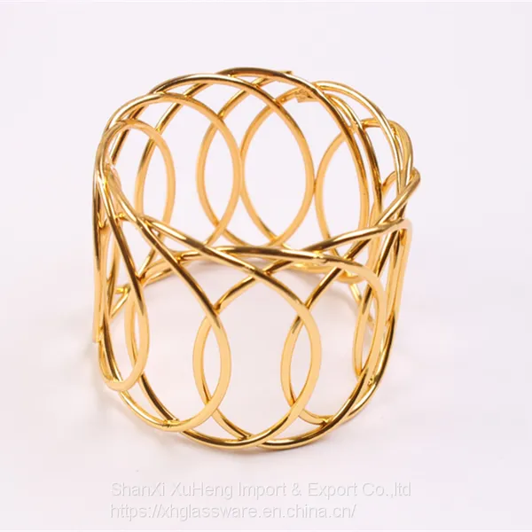 Wire Loop Napkin Ring Loop Napkin Ring Silk Cloth Ring Napkin Buckle Gold Cross Border Spot Wedding Metal Stainless Steel photo-4