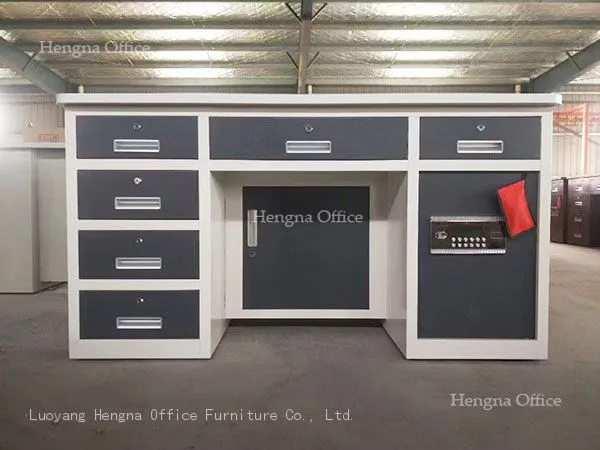 Modern Steel Desk-ESD469| Built-in Safe and Three-Stage Silent Slide Drawers for High-End Home Office Security