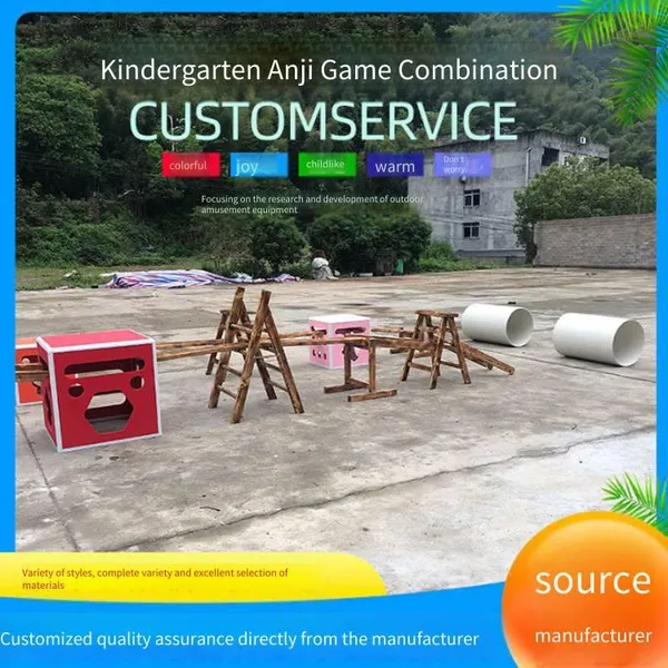 Kindergarten Climbing Frame, Children's Sensory Integration Balance Beam, Outdoor Square Box, Game Roller, and Outdoor Climbing Ladder photo-4