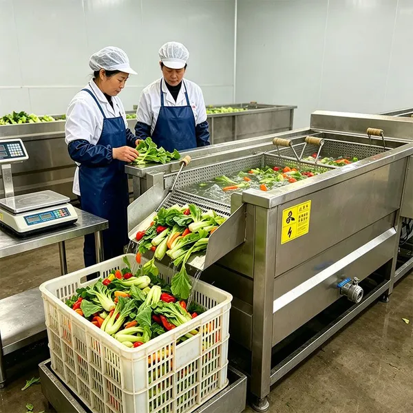 Professional KI-055 Vegetable Blanching Machine 200kg/h High Efficiency Gas Heated Potato Blancher for Snack Food Factory photo-2