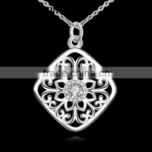 America Hot Selling New Fashion Style Fast Delivery Wholesale Fashion Silver Plated Zircon Necklaces photo-2