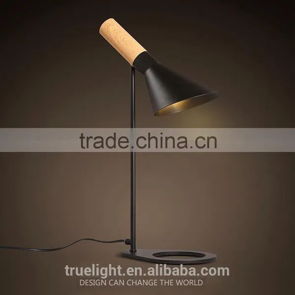 Wooden+steel E27*1 Table Lamp, Bedroom /study Small Desk Light , photo-2