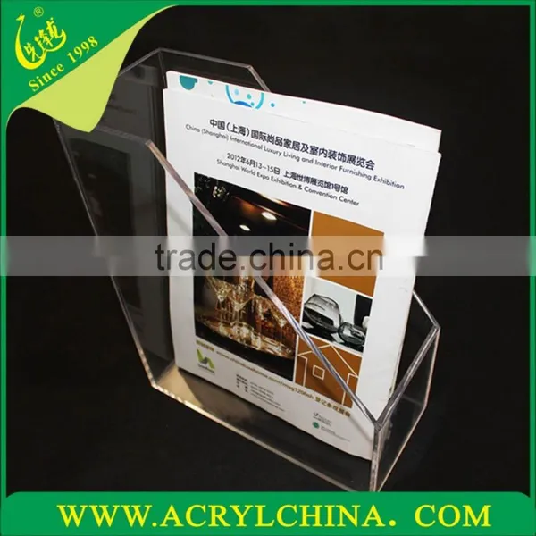 transparent acrylic document holder with jointing, manufacturer direct sale clear perspex file tray with 220*75*260mm