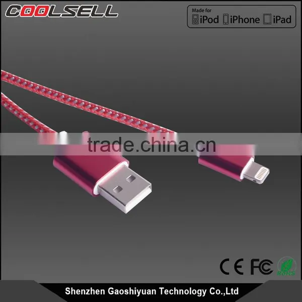 Original High Quality Mfi Custom Logo Colorful Nylon Braide USB Data Cable for Iphone 5 Mfi Charger Cable Mfi Certified photo-4