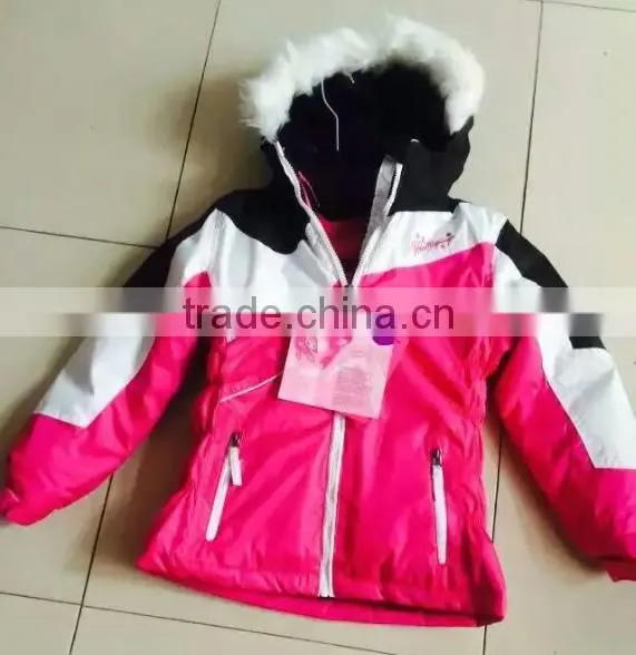 2015 Ski Jacket With Hood Colorful Ski Jacket for Kids
