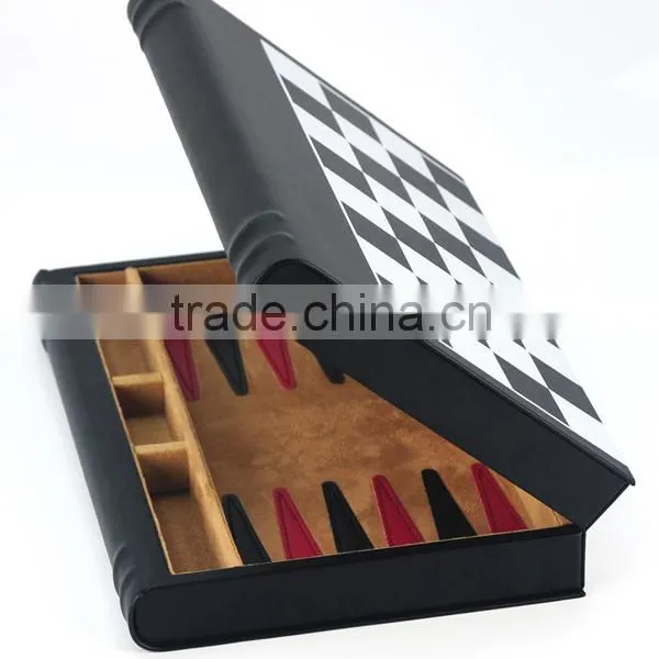 2 In 1 Foldable PU Leather Chess Table And Backgammon Board Case photo-2