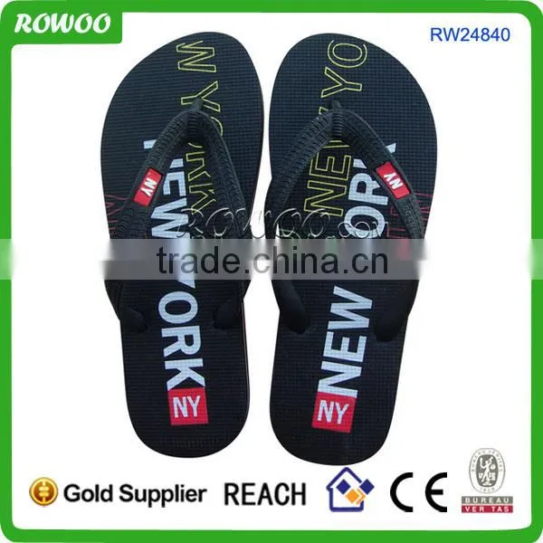 High Quality Black Custom Rubber Mens Flip Flops Wholesale photo-2