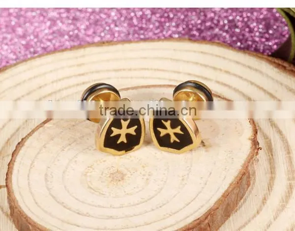 Wholesale Factory Gold Plated Stainelss Steel Cross Earrings for Men photo-5