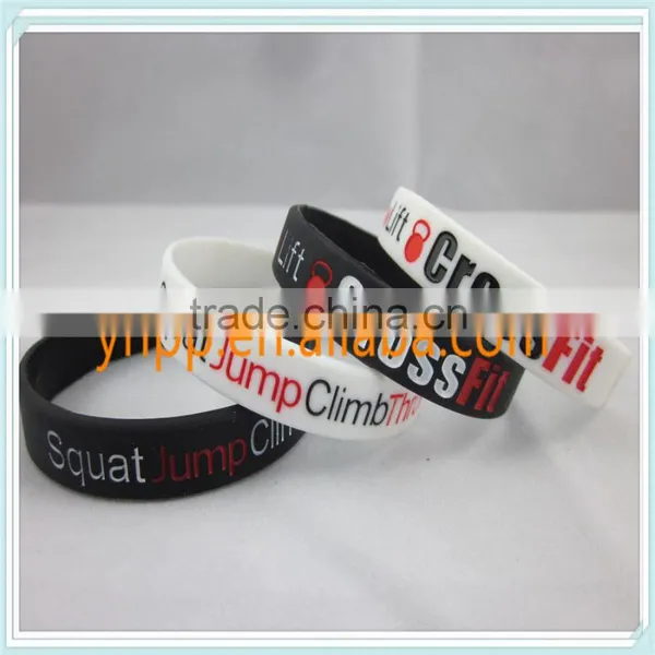 Custom Design Crossfit Silicone Wristband Ink-filled Colour Bracelet Quality Choice photo-2
