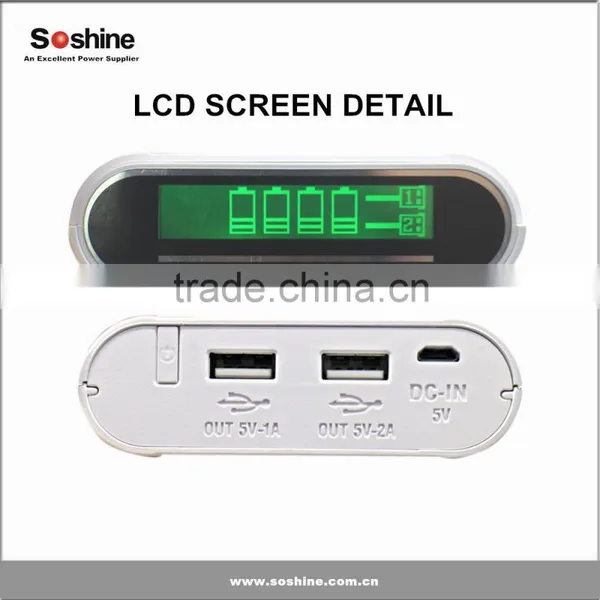 Newest Soshine E3 4 *18650 Battery Power Bank Box 4pcs 18650 Portable Power Bank Power Supply Charger photo-5