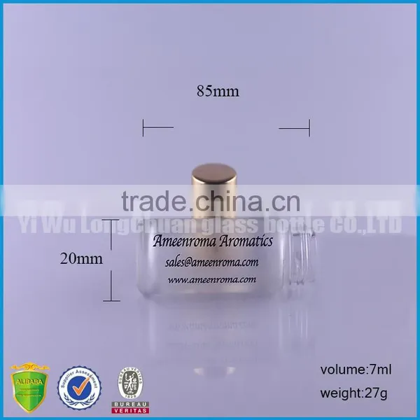 Long Custom Clear Round Frosted Glass Bottles10ML With Gold Cap photo-3