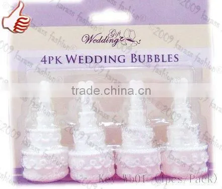 4PCS BLISTER PACK OF Hollow Heart Cake Wedding Bubbles