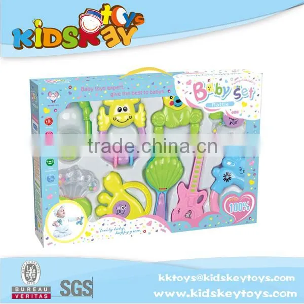 China wholesale promotion baby bell education plastic baby rattle toy for baby set