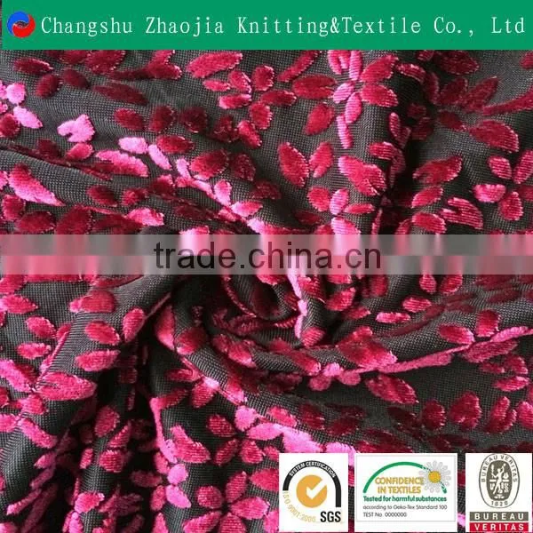 Wholesale Burn Out Fabric Manufacture KS/Korean Polyester Burnout Velvet Fabric ZJ055