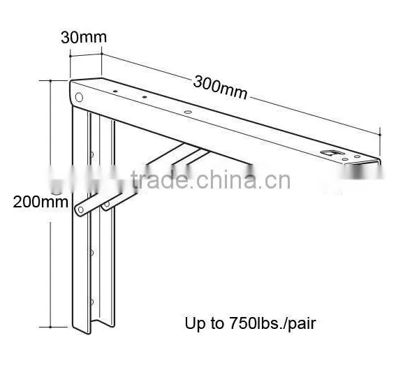 Folding Shelf Bracket,Heavy-duty Storage and Work Surface Applications photo-6