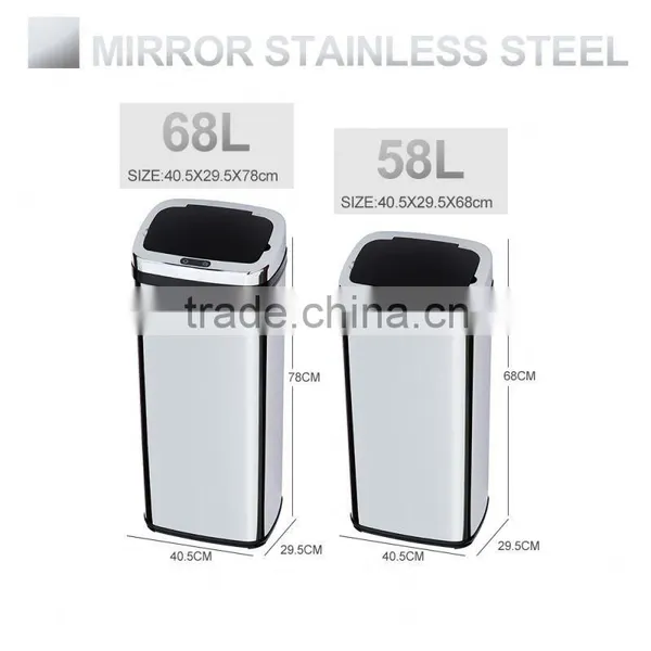 8 10 13 Gallon Infrared Touchless Dustbin Stainless Steel Waste Bin Indoor Ash Can Factory SD-007 photo-4