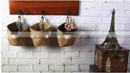 Jute and Linen Hanging Toiletry Pouches