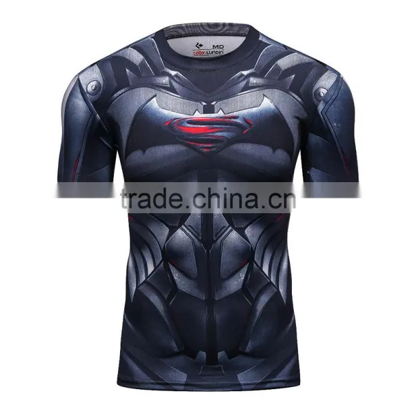 2016 Movie Superman v Bat-man/Wonder Man T-shirt Cool Novelty Tshirt Men Dawn of Justice Tee Sports T-Shirts photo-3