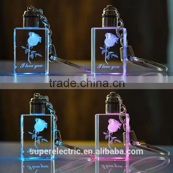 Professional Manufacturer Light up Keychain Custom Made Crystal Keychain Led Light for Gifts photo-2