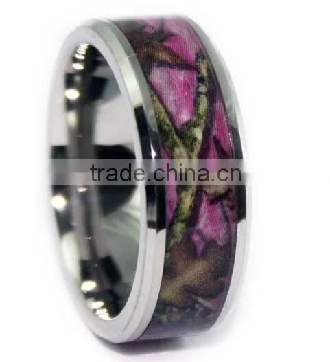 New Design Latest Fashion Red Tungsten Camouflage Ring photo-3