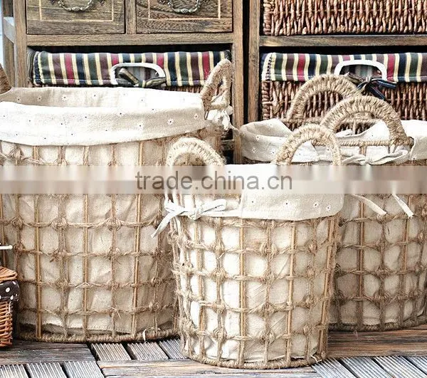 8 Hand Woven - Pastoral Style - Straw - Dirty Laundry Basket - Storage Basket - Storage Basket Basket photo-5