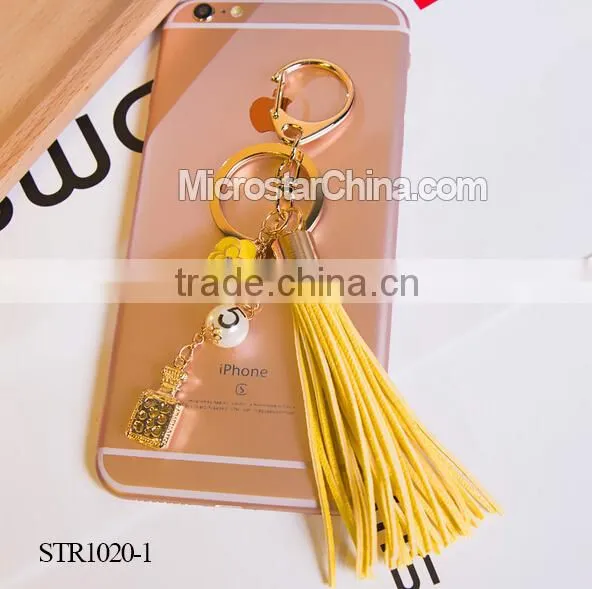 Wholesale 2016 IN STOCK Fashion Leather Grey Tassel Keychain for Multiple Keys photo-3