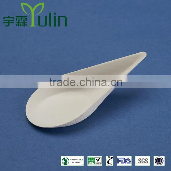 F1-Soup Spoon Bleached Disposable Sugarcane Soup Spoon