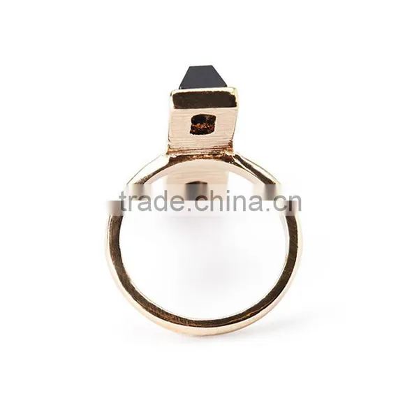 Custom Gold Plated Simple Finger Ring Designs With Stone photo-3