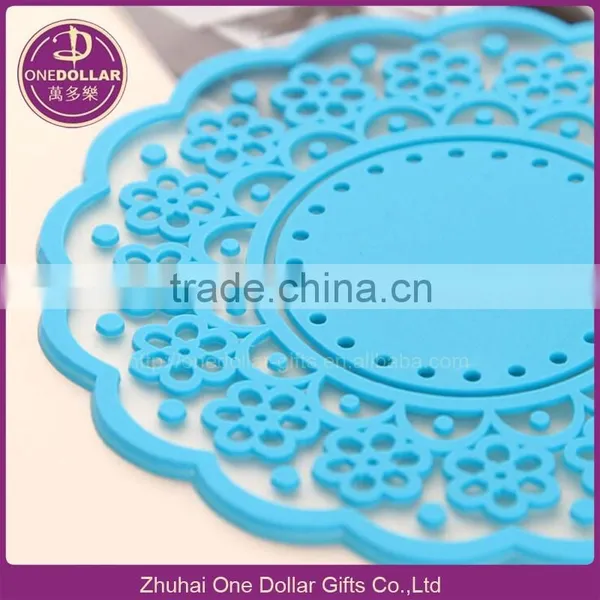 Lovely Cute Sweet Semitransparent Lace Cup Mat Silicone Rubber Coaster for Wine, Glass, Tea photo-2